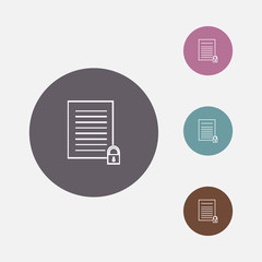 locked document outline icon illustration