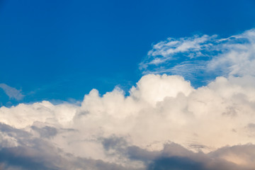 colorful dramatic sky with cloud at sunset