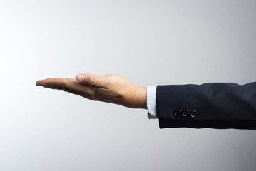 Business man with palm up