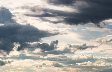 colorful dramatic sky with cloud at sunset