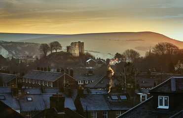 Lewes Castle, Sussex, UK at Dawn