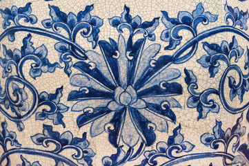 Blue and white porcelain of the flower pattern