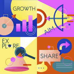 Icon Business Vector Set Colorful