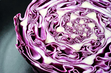 Obraz premium macro detailed image of red cabbage