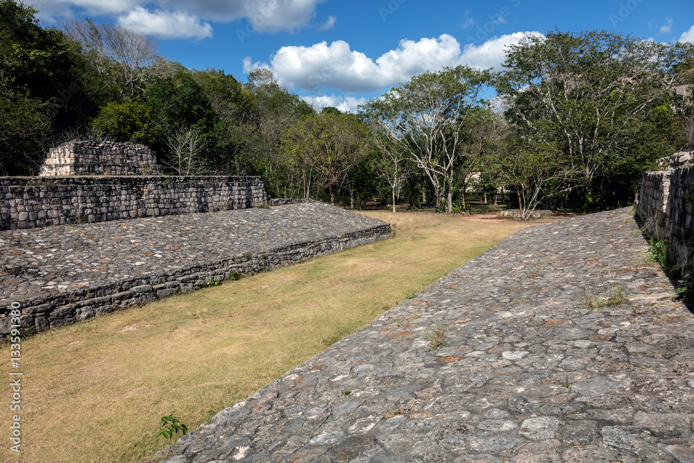 Wall mural Ball court of Ek Balam, a late classic Yucatec-Maya archaeological site located in Temozon, Yucatan, Mexico.