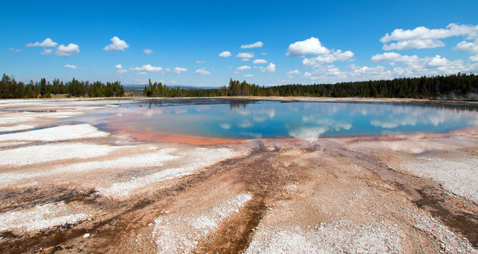 Turquoise Pool in the Midway Geyser Basin in Yellowstone National Park in Wyoming United States