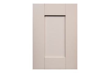 Modern kitchen doors made of natural wood for luxury home interior style. Isolated on white...