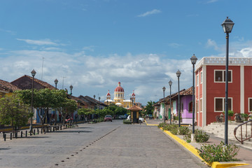 view of la Calzada, the most touristic street in Nicaragua
