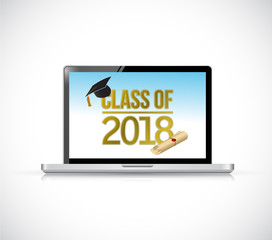 class of 2018 computer sign illustration design