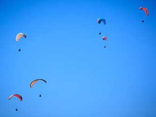 View of a paragliding in the air