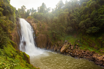 Waterfall names "Haew Narok" in rainforest at KHAO YAI national