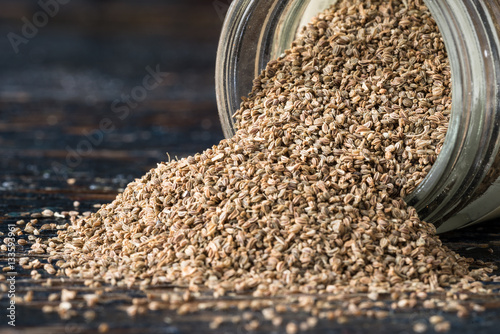 quot dried celery seed spilling from a spice jar quot stock photo quot dried celery seed spilling from a spice jar quot stock photo