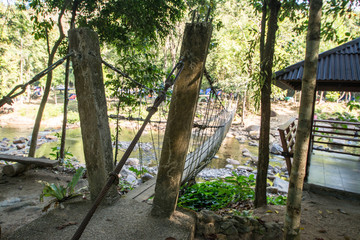 rope bridge at Klong Pai Boon Waterfall in Chanthaburi province