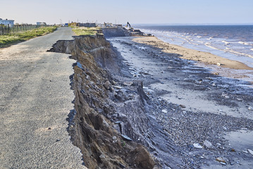 Coastal erosion of the cliffs at Skipsea, Yorkshire