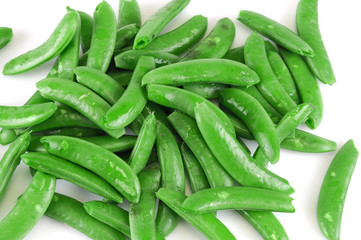 fresh sugar pea isolated on white background