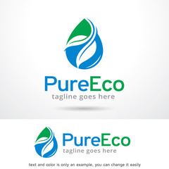 Pure Eco Logo Template Design Vector