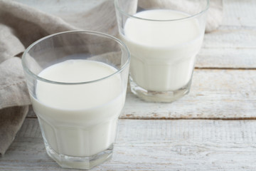 glasses of milk and a towel