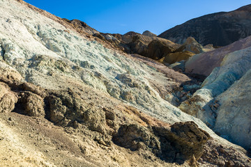 Chemicals in the hills at Artists Drive, Death Valley, CA