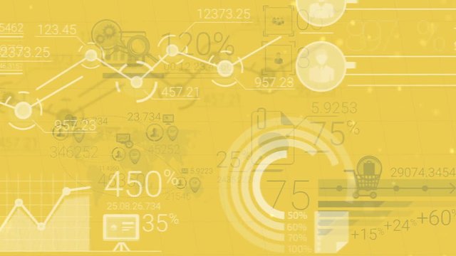 Yellow Corporate Background With Abstract Elements Of Infographics