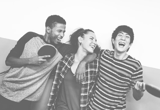 Table Tennis Ping-Pong Friends Sport Concept