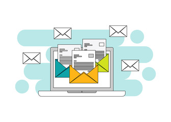 Email symbol , E-mail line flat design of rweb banner , web element , or infographic