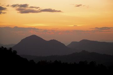 Sunset in the mountain