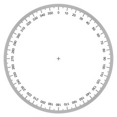 blank protractor - Actual Size Graduation isolated on background vector
