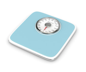 3d rendering of weight scale isolated over white
