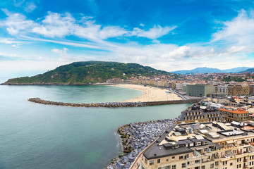 Naklejka premium Panoramic view of San Sebastian