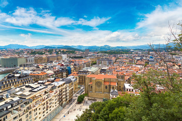 Fototapeta na wymiar Panoramic view of San Sebastian