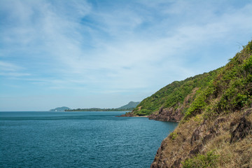 Fototapeta premium Khao Bo Toei mountain at Kung-krabaen beach , Chantaburi in T