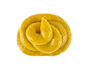 Mustard sauce on a white background