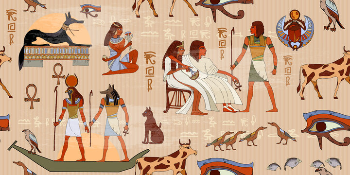 Ancient Egypt seamless pattern