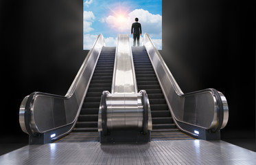 escalator lead businessman
