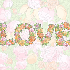 word Love from flowers