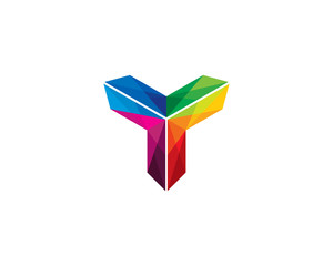 Initial Letter Y Colorful Low Poly Logo Design Element