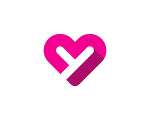 Initial Letter Y Love Logo Design Element
