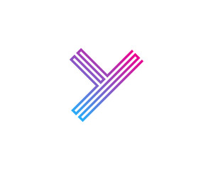 Initial Letter Y Line Logo Design Element