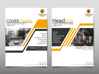 Fototapeta premium Yellow flyer cover business brochure vector design, Leaflet advertising abstract background, Modern poster magazine layout template, Annual report for presentation.