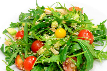 salad with arugula and tomatoes