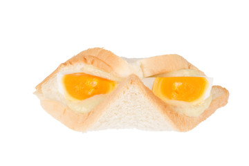 egg  salad sandwich  on white background