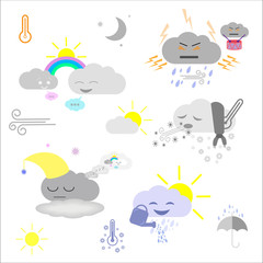 Obraz premium weather cartoon's icons