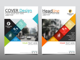 Blue and red flyer cover business brochure vector design, Leaflet advertising abstract background, Modern poster magazine layout template, Annual report for presentation.