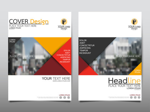 Yellow and red flyer cover business brochure vector design, Leaflet advertising abstract background, Modern poster magazine layout template, Annual report for presentation.