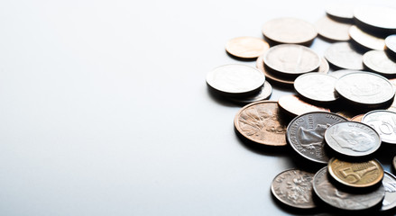 Money coins.Finance banking.Business investment.Saving