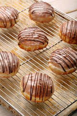 Traditional Polish homemade donuts with liqueur on Fat Thursday