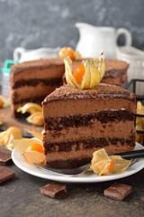 Chocolate cake with Bavarian mousse