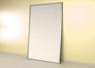White blank canvas 3D rendering