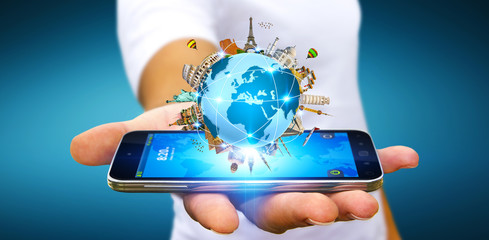 Man travelling the world