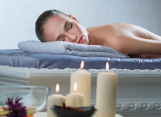 Spa - Salon with oil and candles